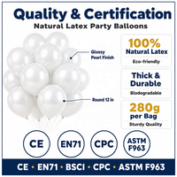 Lot de 100 ballons blancs nacrés brillants de 12 pouces, ballons en latex blanc royal pour anniversaire, mariage, baby shower, Halloween
