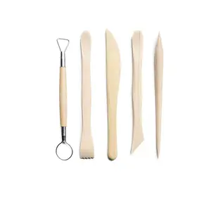 Outils d'argile Ensemble de 5 pièces Coupe en bois Couteau à découper en argile Céramique Détail Aiguille