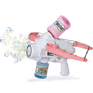 Pistolet à eau en plastique avec lumières, lanceur de bulles 2-en-1, jouet d'été pour enfants, rose et bleu, cadeau - Product Image 1