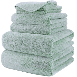 Serviettes en microfibre multicolores ultra douces, absorbantes et à séchage rapide pour la salle de bain et la maison, options de logo personnalisé - Product Image 1