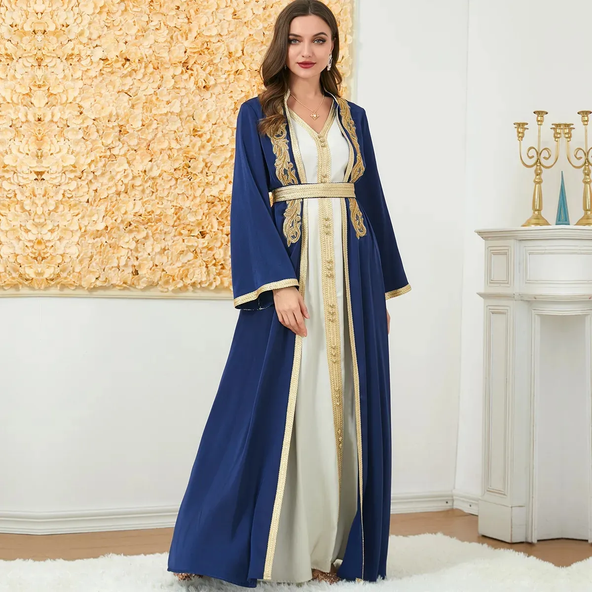 Ramadan Moslim Abaya Vrouwen Islam Kimono En Vest Jurk 2 Delige Set Jalabiya Gewaad Islamitische Jurk Formele Jurken Marokkaanse Kaftan