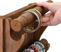 Présentoir de bracelet de bijoux en bois, support de stockage multicouche perlé rotatif double face simple moderne