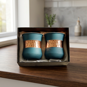 Hammered Copper <b>Beer</b> Glasses Wheat <b>Beer</b> Tumblers Reusable Metal Drinking Cups Gift Set for Party - Indian Home Crafts - Product Image 4