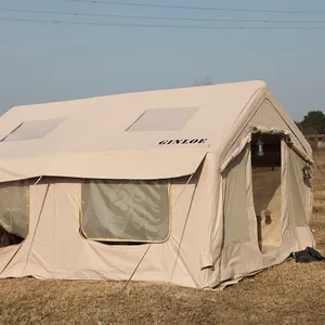 Barraca de acampamento inflável com cobertor de piquenique, barraca de cabine para 2/4/6 pessoas, barracas de glamping, barracas Oxford impermeáveis ao ar livre de fácil configuração