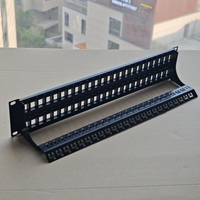 Panel Patch Kosong 1U 19 Inch 48 Port untuk Rak, Panel Patch Kosong untuk Kabel Jaringan UTP Cat5e Cat6 Cat6a