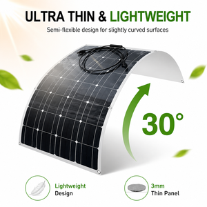 100W Monocrystalline Semi Flexible <strong>Solar</strong> Panel 17% Efficiency IP65 Waterproof Lightweight Bendable PV <strong>Module</strong> for RV Boat Marine - Product Image 4