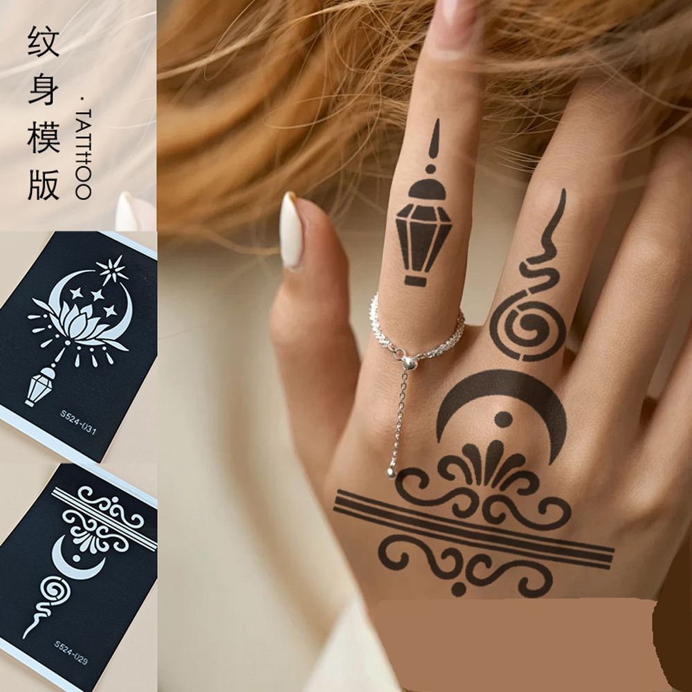India Henna Small Tattoo Stencil Spray Painted Tattoo Henna Tattoo, image size:1000x1000