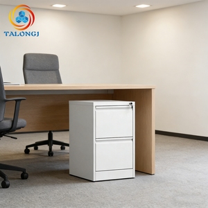 Armoire de classement métallique à 2 tiroirs verrouillable, en acier thermolaqué antirouille, armoire de classement verticale pour la maison, le bureau, l'école, les documents - Product Image 2