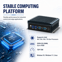 Computadora Compacta Integrada, Doble LAN, USB, COM, HD, VGA, WiFi, 4G Opcional, para Control de Máquinas, Compatible con Windows y Linux, Mini PC Integrada
