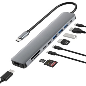 Hub USB C 9 en 1 avec sortie HDTV 4K 30HZ, USB 3.0, USB 2.0, lecteur de carte SD/TF, station d'accueil Type C 100W PD pour <span class=keywords><strong>MacBook</strong></span> - Product Image 1