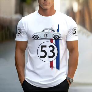Camiseta Deportiva Casual para Hombre, Diseño Gráfico 53, Impresión <span class=keywords><strong>Digital</strong></span>, Tejido de Punto, 100% Poliéster, Transpirable, Corte Regular, Estilo Vintage - Product Image 1