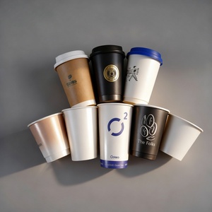 Vasos de Papel Kraft de Doble Pared Desechables al por Mayor de Sunshine Factory, 8oz, 12oz, 16oz, 20oz, Aptos para Alimentos, para Café Caliente, Leche, Té, con Tapas - Product Image 6