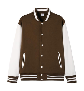 Chaqueta Varsity de Invierno para Hombre, Cuello Alto, Estilo Béisbol, Cierre de Botones, Logotipo Personalizado, Ropa Casual Escolar - Product Image 3