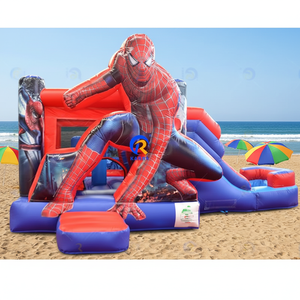 Château gonflable d'extérieur en gros, combo portable avec toboggan pour enfants et adultes, idéal pour la location événementielle - Product Image 1