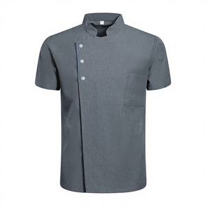Camisa de Trabajo Unisex Estilo Vaquero Frueo, Paquete de 3, Sarga de Poliéster/Algodón, Uniformes de Chef para Restaurante y Bar - Product Image 3