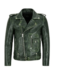 Blazer de Cuero Verde 100% Genuino Personalizado para Hombre, Corte Entallado, Marca Privada OEM/ODM, Estilo Moderno y Lujoso - Product Image 1