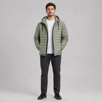 Ensemble de survêtement sportif pour homme, 2 pièces, veste à capuche entièrement zippée, fermeture éclair thermosoudée, poche poitrine, pantalon à revers, fabrication sur mesure