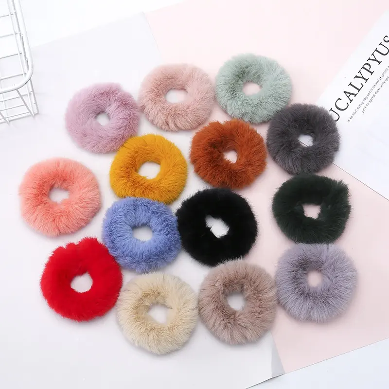 New Style Autumn And Winter Mink Hair Hair Scrunchie Simple Elastic Hair Band For Women Wholesale
