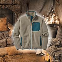 Veste unisexe décontractée d'hiver réversible en laine et polaire sherpa, col montant, imperméable, coupe-vent, logo personnalisé sur le devant