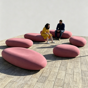 FRP Stone Seat Easy Clean Airport Waiting Chair Durable Public <b>Bench</b> for Hospital Lobbies - Product Image 3