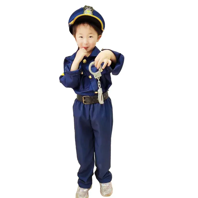 Kinderkostüm Mädchen und Jungen verkleiden sich in Polizistenkostüme Kostüm für Kinder