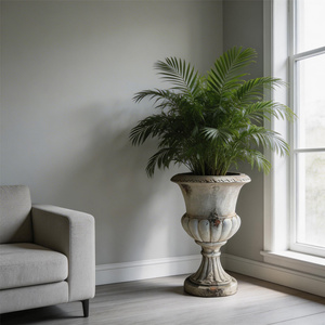 Pot <span class=keywords><strong>de</strong></span> fleurs vintage <span class=keywords><strong>en</strong></span> forme <span class=keywords><strong>de</strong></span> coupelle sur pied, <span class=keywords><strong>en</strong></span> magnésie, design élégant et rétro, pour la décoration <span class=keywords><strong>de</strong></span> la maison, du <span class=keywords><strong>jardin</strong></span> et du cheminée. - Product Image 3