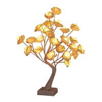 Arbre à roses artificiel RGB de 45 cm, 24 LED, 16 couleurs, télécommande, batterie USB, pour la Saint-Valentin, mariage, chambre à coucher, décoration intérieure