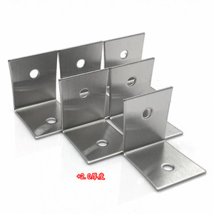 Support d'angle en acier inoxydable à 90 degrés, plaque en L épaissie pour quincaillerie de cloison de toilettes - Product Image 4