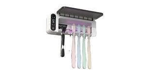 Stérilisateur de brosses à dents mural UV avec fenêtre transparente, affichage numérique, support familial pour brosses à dents avec ventilateur et chauffage - Product Image 3