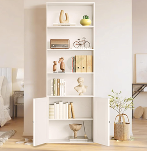 Estantería de 6 Niveles con 2 Puertas, Mueble de Almacenamiento para Oficina en Casa, Sala de Estar, Dormitorio, Blanco - Product Image 2