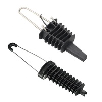 Serre-câble de suspension aérienne réglable en nylon de type cale STB NFC 33-041 en caoutchouc noir pour 2 câbles