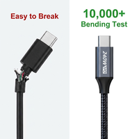 Cable de Carga USB C PD de 240W, 48V 5A, Cable de Datos Tipo C con Trenzado de Nailon USB 2.0 para Laptop, Tablet, Smartphone, Banco de Energía