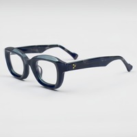 Lunettes carrées à la mode en acétate épais faites à la main pour hommes femmes lunettes plates personnalisées