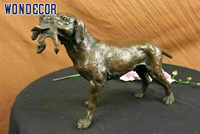 Statue de chien de chasse en bronze moderne pour jardin extérieur, sculpture d'animal en métal grandeur nature, statue de chien pour décoration