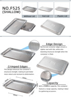 Barquettes en aluminium jetables extra-robustes de 20,5 x 13 pouces avec couvercle en aluminium, qualité alimentaire, taille standard, pour rôtir et cuire
