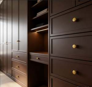 Armario de Dormitorio con Puerta de Espejo, Material de Madera Maciza, Gran Capacidad, Mueble de Almacenamiento de Ropa para Uso Familiar - Product Image 3