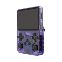 Console de jeu portable R36S avec écran IPS OCA de 3,5 pouces, système open source, noir transparent, 64 Go, 15 000 jeux