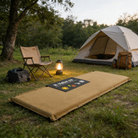 Matelas auto-gonflant en PVC avec noyau en mousse expansée, confortable, chaud, en micro-suède, facile à ranger, pour la randonnée et le camping