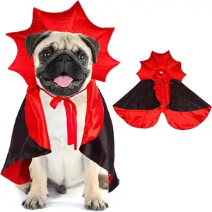 Kostum anjing Jubah Halloween, kostum anjing vampir, Jubah Halloween, pakaian cosplay untuk anjing kecil dan besar sedang