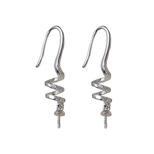 Pendentif d'oreille en argent S925 Wenchi, personnalisable, avec plateau vide pour incrustation, accessoires de bijoux DIY, modèle Chine 15980 - Product Image 5