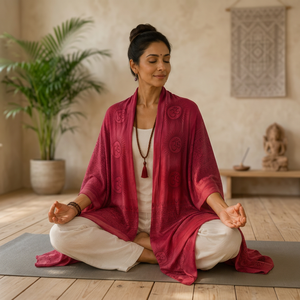 Women's Om Mantra Print Soft Cotton Yoga Meditation Ethnic Style Breathable Lightweight Skin-Friendly <b>Wrap</b> <b>Shawl</b> Spring Summer - Product Image 2