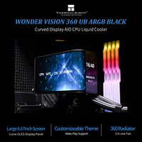 Sistema de Refrigeración Líquida para PC Gaming Thermalright Wonder Vision 360 UB con Pantalla Grande de 6.67'' para Reproducción de Video DIY para LGA1700