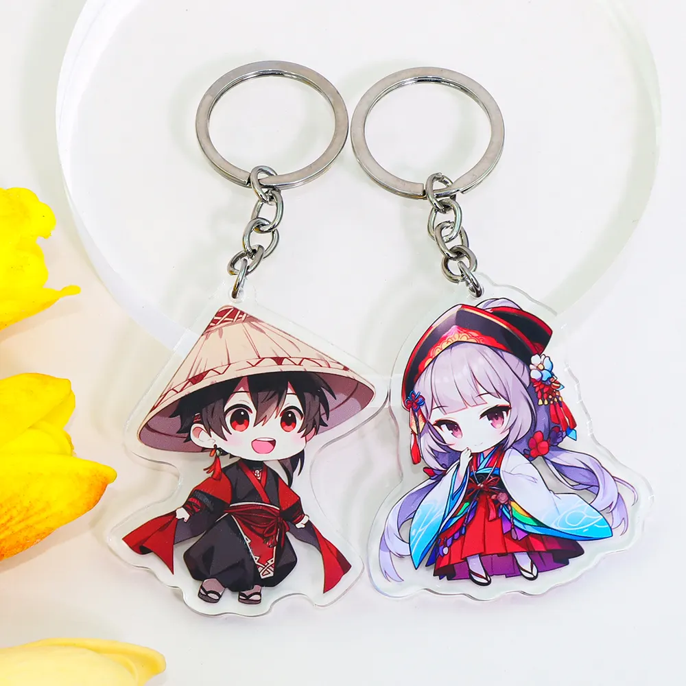 Manufacture Double Side Custom Printed Transparent Holographic Charms Make Your Own Acrylic Keychain with Anime