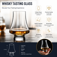 Verres à spiritueux en forme de tulipe, verre de dégustation de whisky bourbon 200 ml, verre de dégustation Glencairn pour bar à liqueurs, restaurant