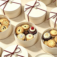 Boîtes à emporter en bois rondes biodégradables avec logo personnalisé, pour gâteaux, cheesecakes, emballages de pâtisserie, boîte cadeau pour mariage