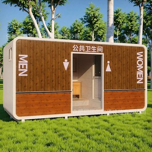 ห้องน้ำเคลื่อนที่กลางแจ้ง ดีไซน์ไม้ทันสมัย สำหรับสถานที่ท่องเที่ยว ติดตั้งง่าย - Product Image 1