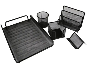 Nouveau métal maille artisanat stylo carte fichier papier porte-lettre stockage bureau organisateur papeterie ensemble pour bureau fournisseur produits - Product Image 3