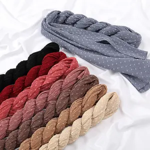 Bán Buôn Mini Đổ Xô Voan Pleated Hijab Tudung Thời Trang Nhăn Voan Hijab Chiếc Khăn