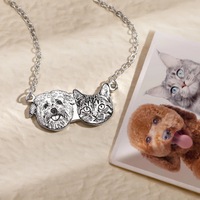 Collier pour enfant avec photo d'animal gravée au laser, certifié CE, en acier inoxydable plaqué or 18 carats, design animal, cadeau pour enfant