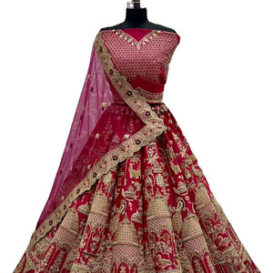 Nouveau travail de tissage Jacquard en soie et Zari Belle Dupatta avec Paithani Lehenga Choli Vêtements indiens et pakistanais - Product Image 1